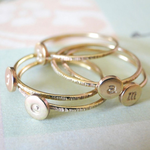 Monogrammed Initial Ring - Gold-Filled