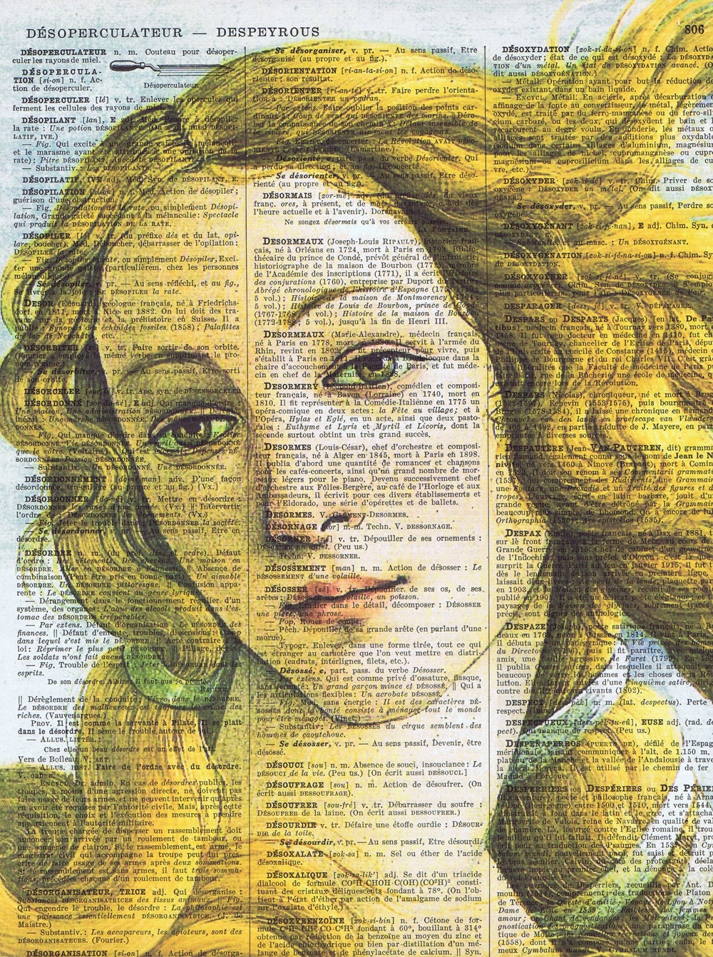 Spring,Mothers Day, Altered  Vintage Book Page / Venus Botticelli / perfect GIFT,home decor,mixed media, handmade, buy 3 get 1 FREE