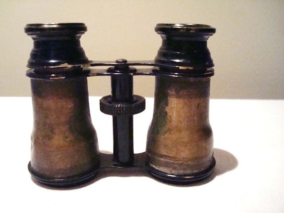 Vintage Chevalier Optician Paris made brass binoculars