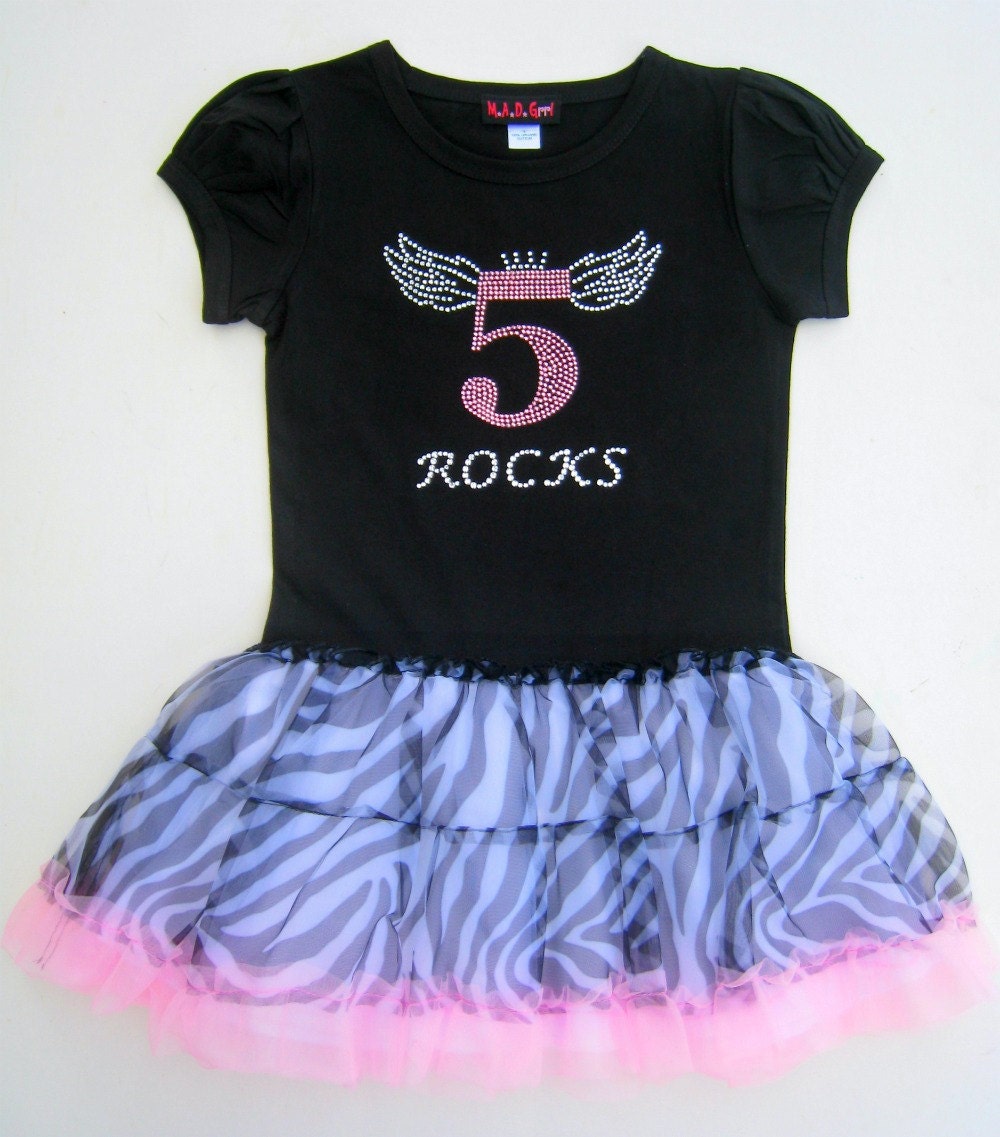 Your Age Rocks Zebra Print Birthday Pettidress
