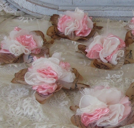 Wedding Flower Place Card Holder Or Decoration Set of 10 by My Broken Art on Etsy