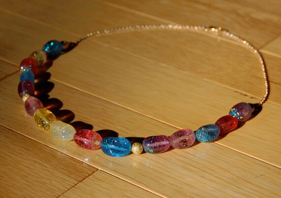 Handcast "Jelly Bean" Bead Necklace