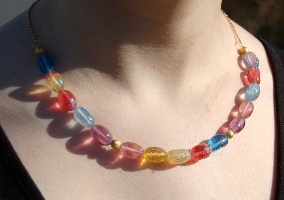 Handcast "Jelly Bean" Bead Necklace