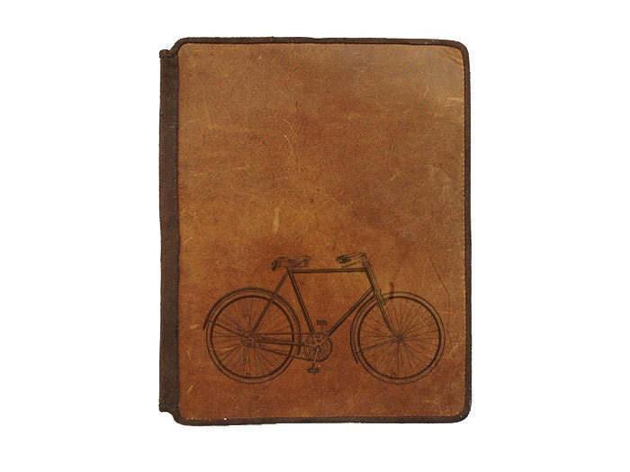 Stylish Leather Case for iPad 2 - Bicycle
