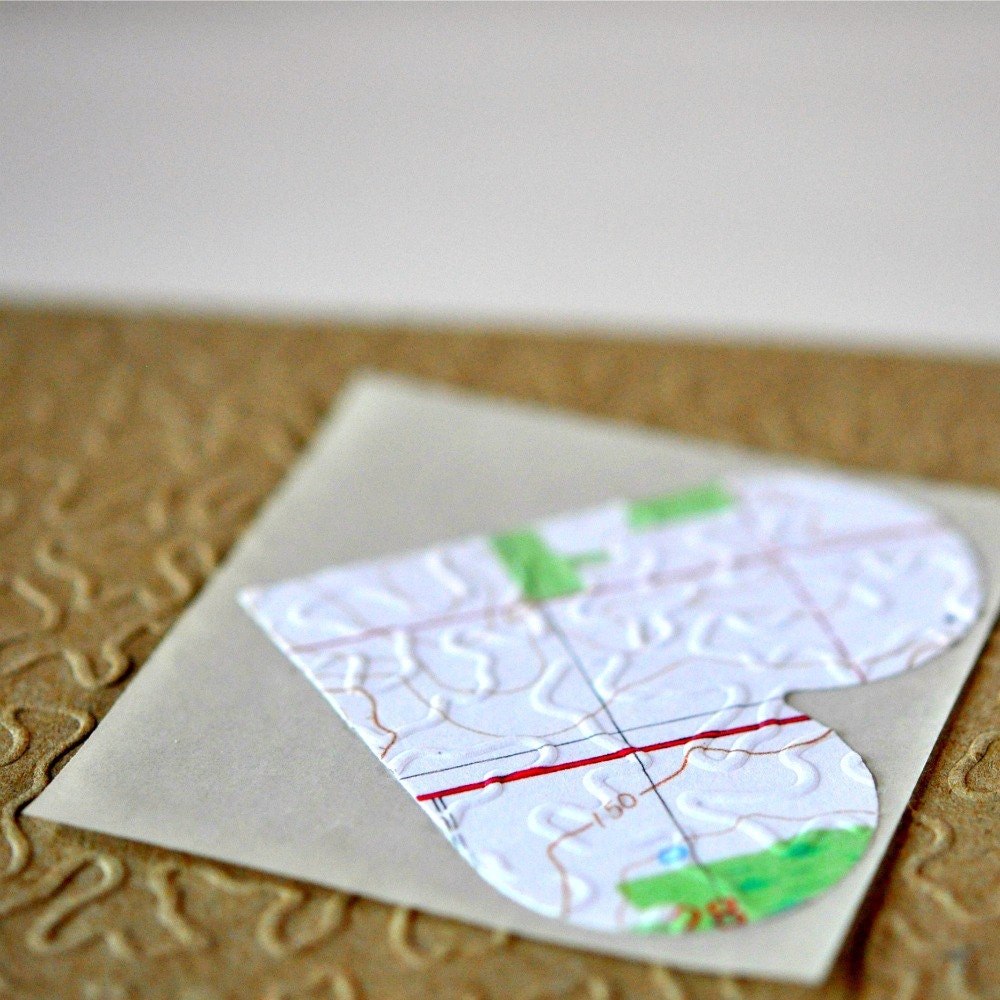 20% SALE Vintage Map LOVE Gift Card Peppermint