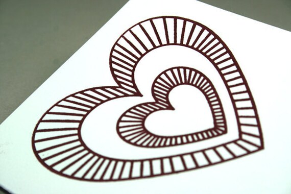 Letterpress Love Card With Heart