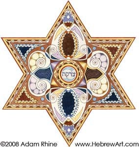 Tzedakah - Charity - Judaica Jewish Hebrew Art Signed Print by Adam Rhine