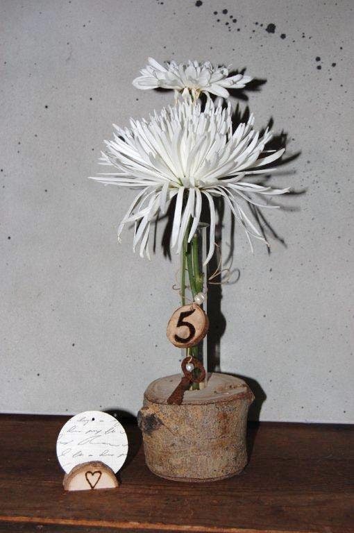 Rustic Flower VASE Table Number Skeleton Key Charm Wedding Centerpiece 