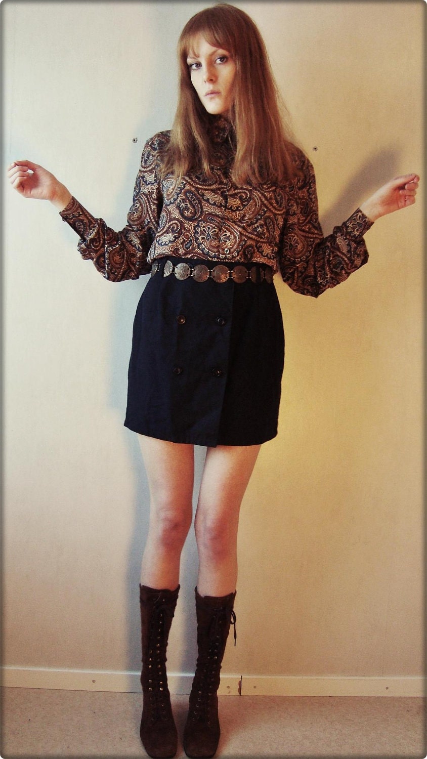 60s Psychedelic Paisley Mod Shirt