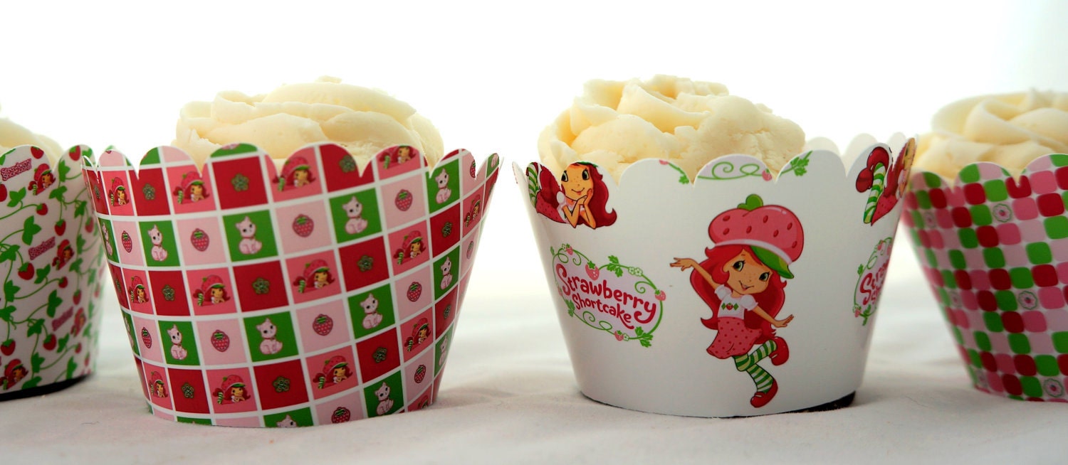 Strawberry Shortcake Cupcake wrappers for Girl's Birthday Party