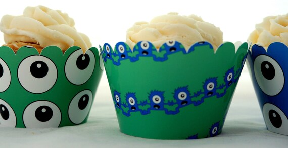 Monster Cupcake Wrappers for Monster birthday Party