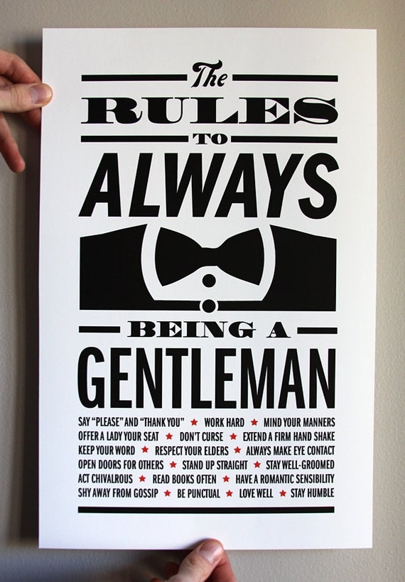 Gentleman Rules Print - 11x17