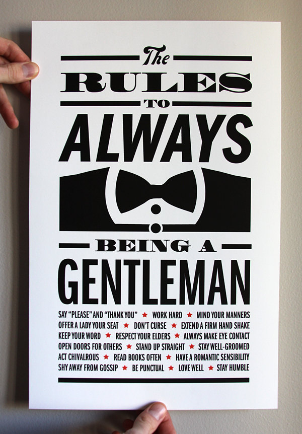 Gentleman Rules Print - 11x17