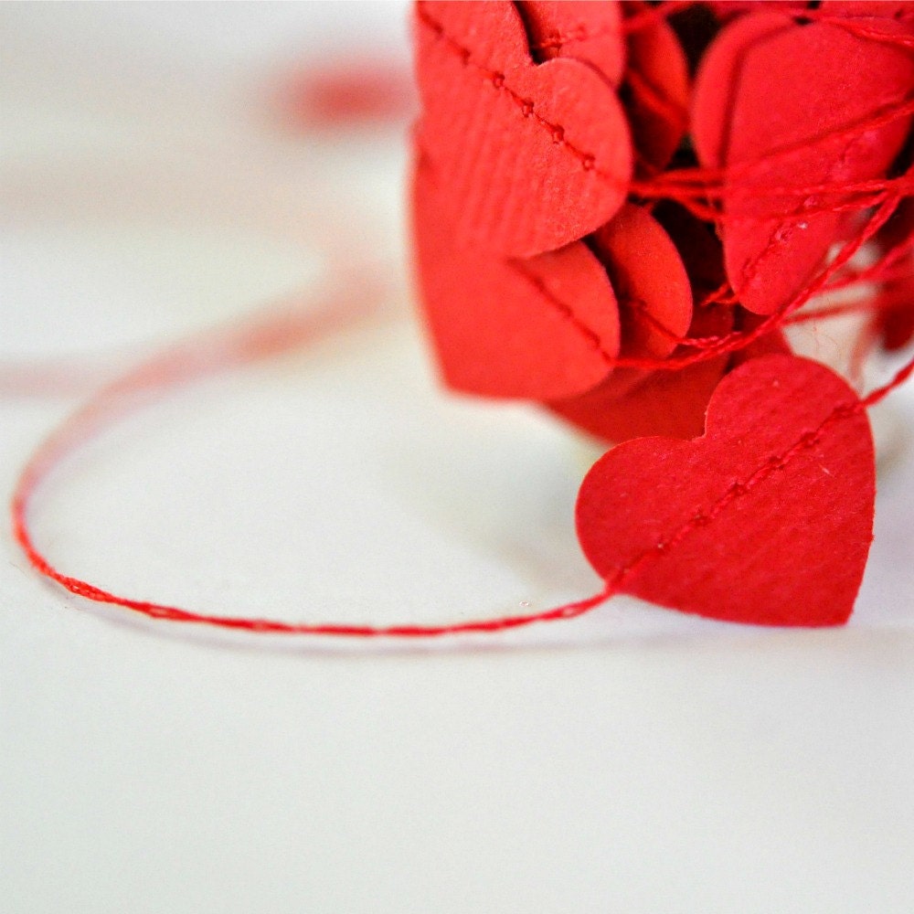Tiny Hearts Paper Garland Red