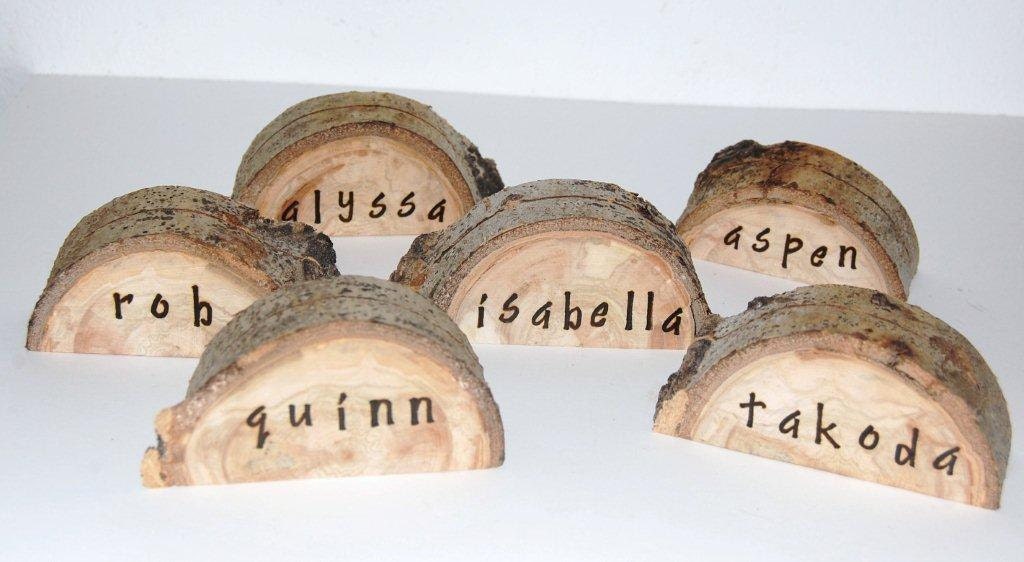 Wood PLACECARD Holder - Personalized Table Number - Rustic WEDDING Favors - Reclaimed Aspen - Rustic Wedding Decor