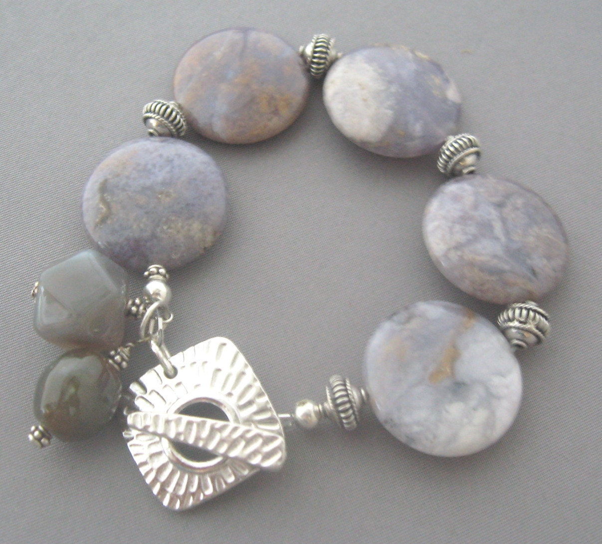Blue Agate Sterling Silver Bracelet
