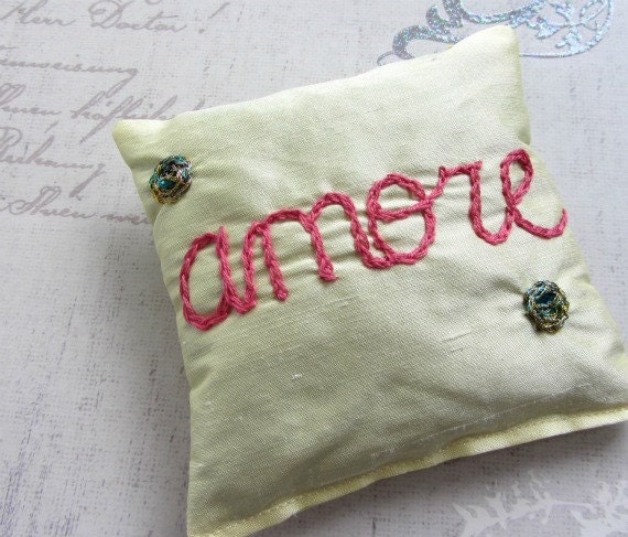 Lavender Sachet with Hand Embroidery by Dolce Dreams