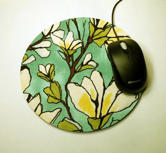 Magnolia Mouse Pad Computer Mouse Pad with Matching Coaster