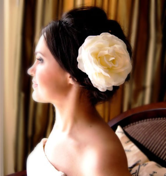Ivory Rose Bridal Flower Hair Clip Wedding Accessories From FleursdeParis