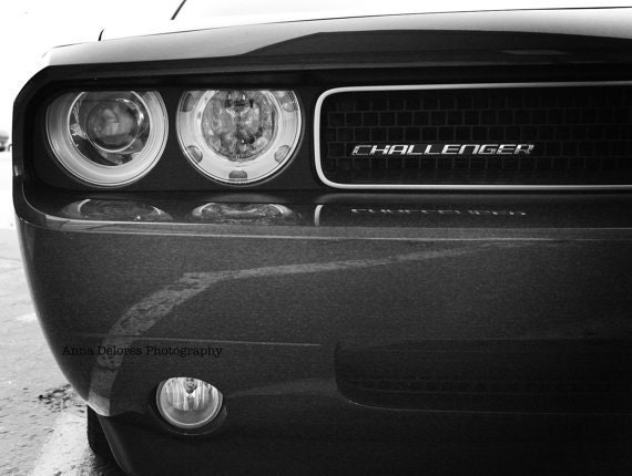 Challenger in Black and White Dodge Challenger Classic Car 