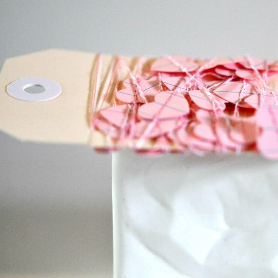 Tiny Hearts Paper Garland Pink