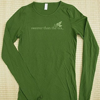 sweeter than the tea olive green woman's long sleeve shirt