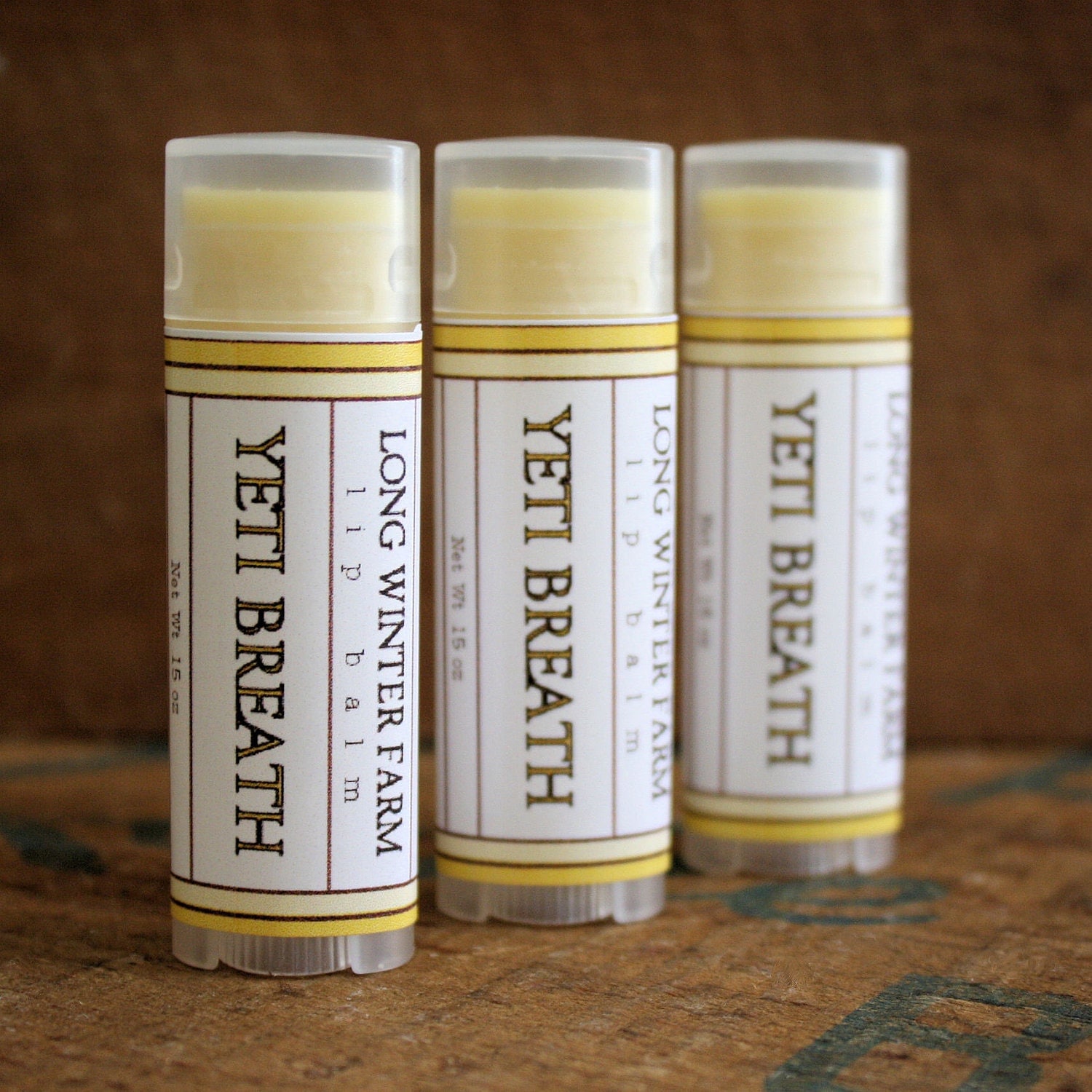 Yeti Breath Lip Balm - One Tube Beeswax Shea Cocoa Butter Jojoba