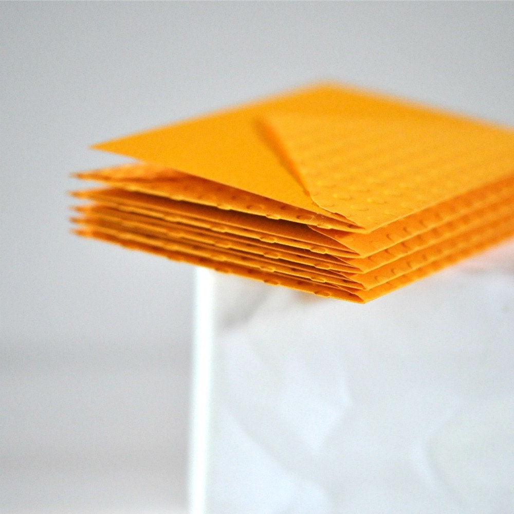 Note Set x 5 Orange Embossed Dots