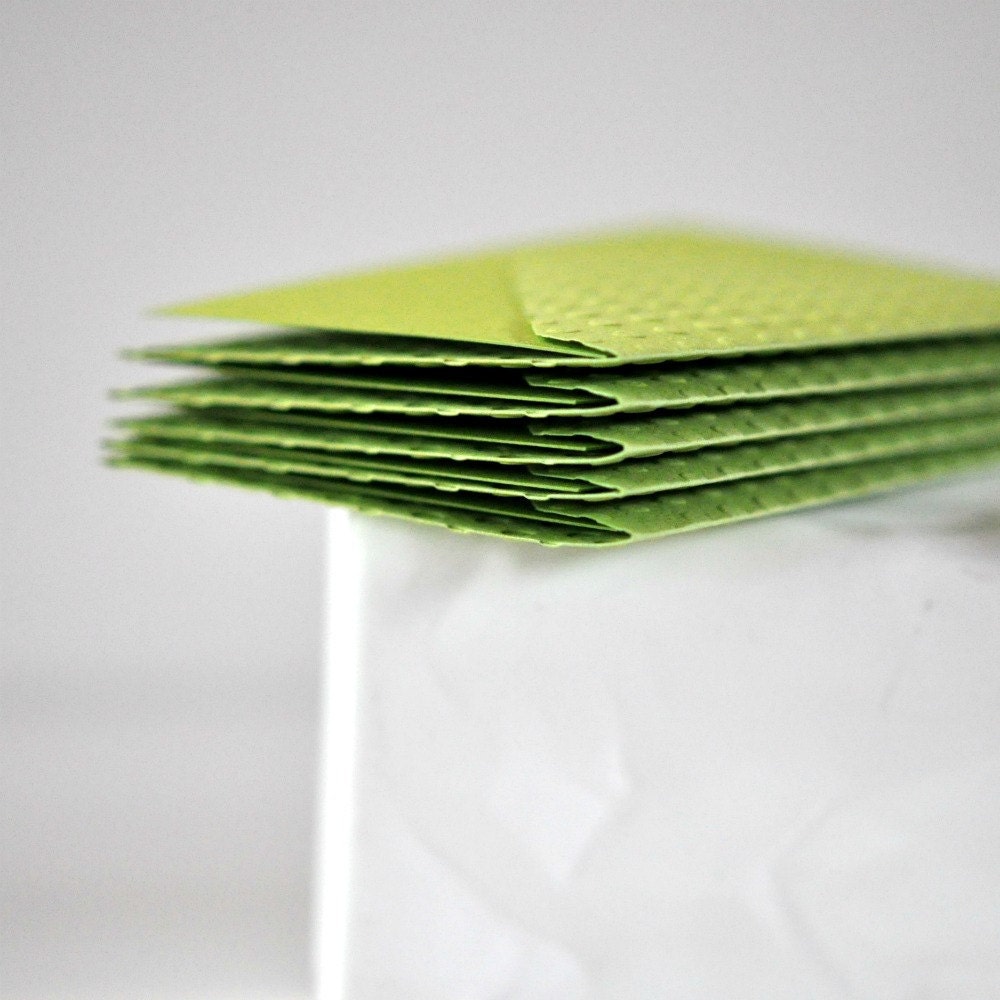 Note Set x 5 Green Embossed Dots