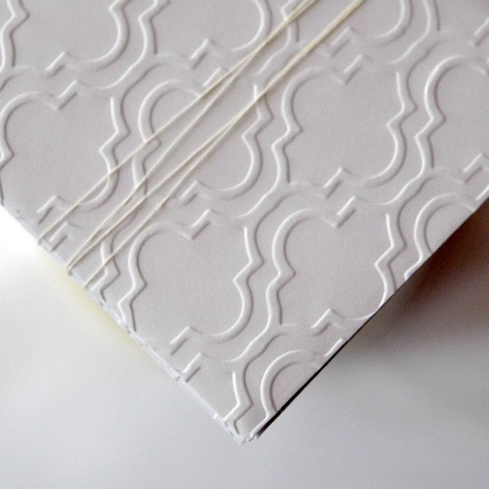 Note Set x 5  White Embossed Mod