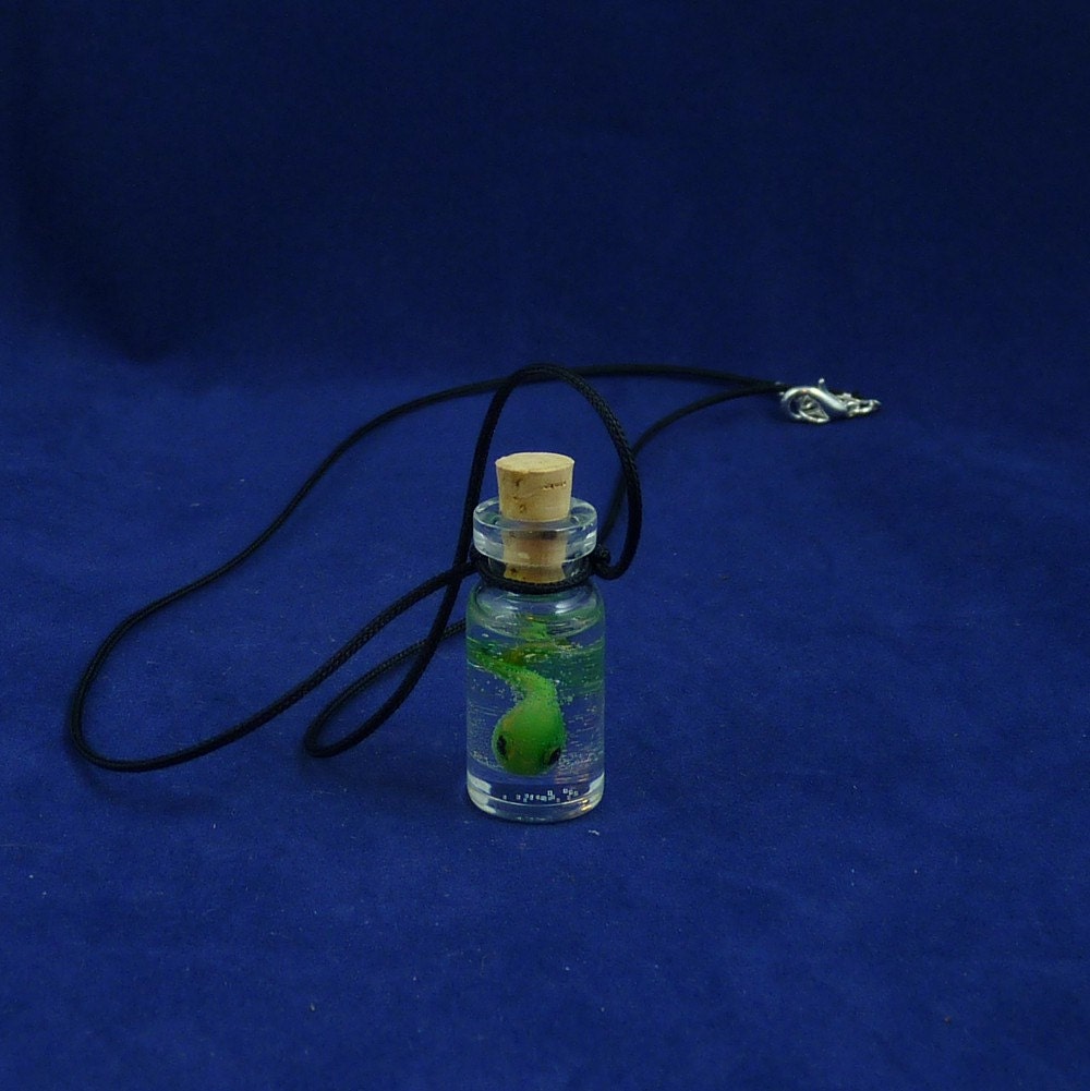 Tadpole Specimen Jar Necklace  - Handmade Jewelry