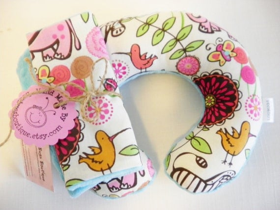 Safari Party Baby Toddler Childrens neck Travel PIllow with Matching Car Seat Strap Covers
