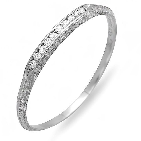 Platinum Diamond Estate Wedding Band