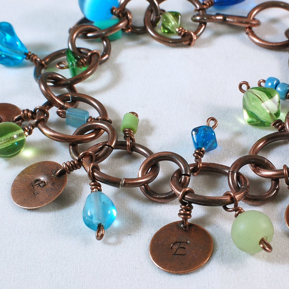 Copper Charm Bracelet, Copper Bracelet, Inspiration Bracelet, Word Dream Bracelet
