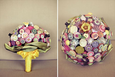 The Curiouser and Curiouser Button Bouquet Wedding Alice in Wonderland