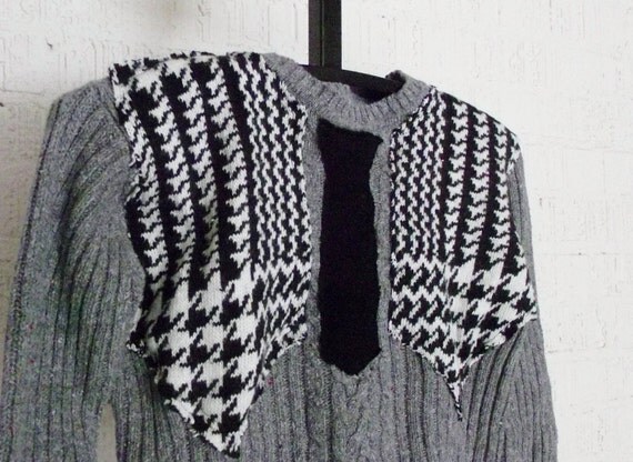 Recycled Sweater Boys Vest and Tie in a size 8