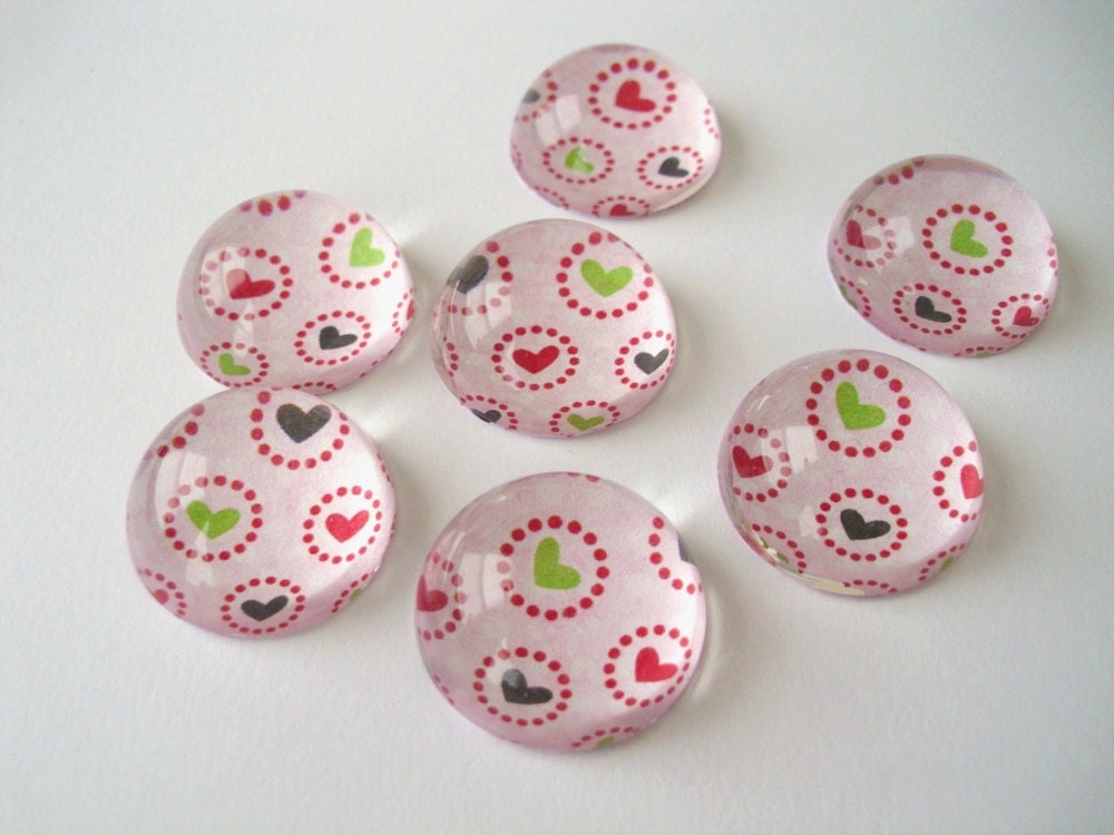 Spring Heart Magnets, Bubble Magnets, Pink Magnets, Hearts - Graduation gift