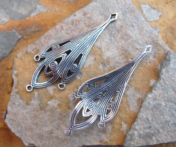 2 Antique Silver Abez Drop Connectors - Chandeliers  -  Trinity Brass Co.
