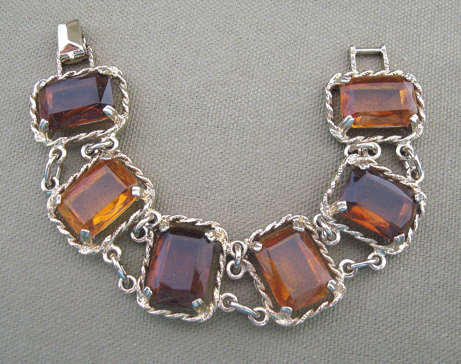 Vintage Topaz Glass Sarah Coventry Bracelet Chunky Style