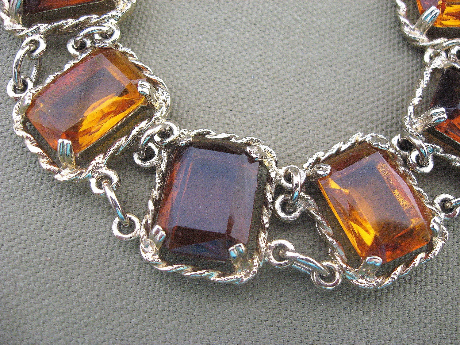 Vintage Topaz Glass Sarah Coventry Bracelet Chunky Style