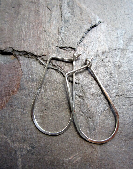 Petals - Sterling Silver Hammered Hoop Earrings