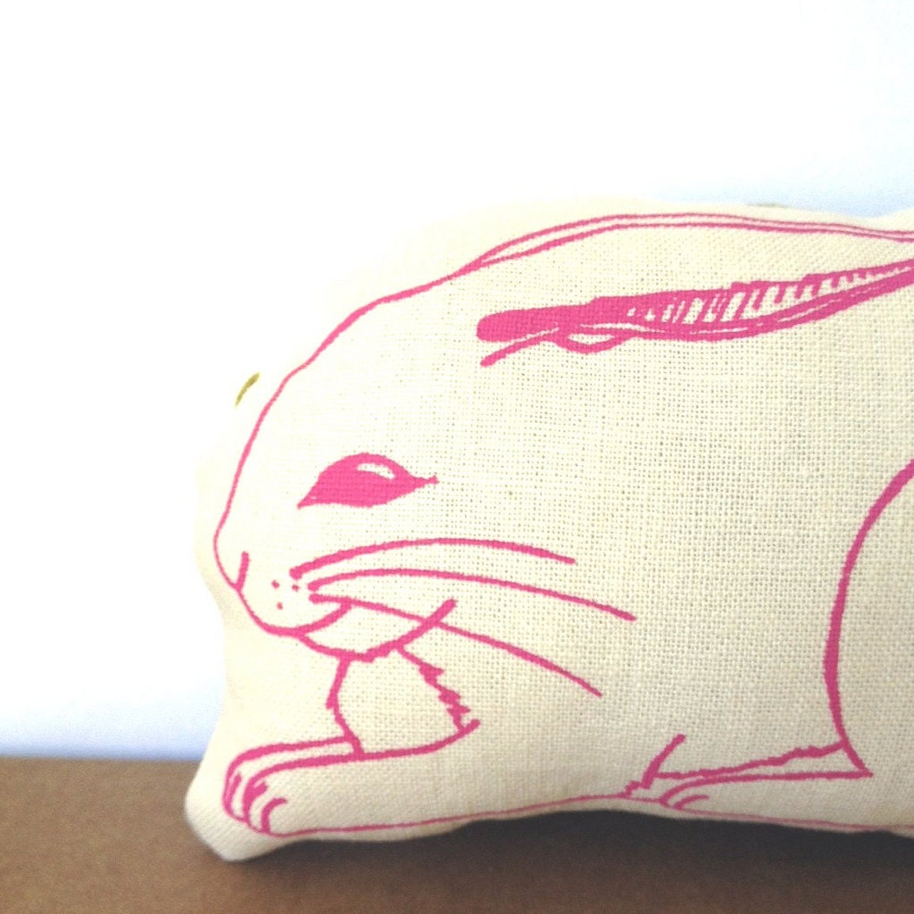 Handmade Rabbit Stuffed Animal (pink/albino)