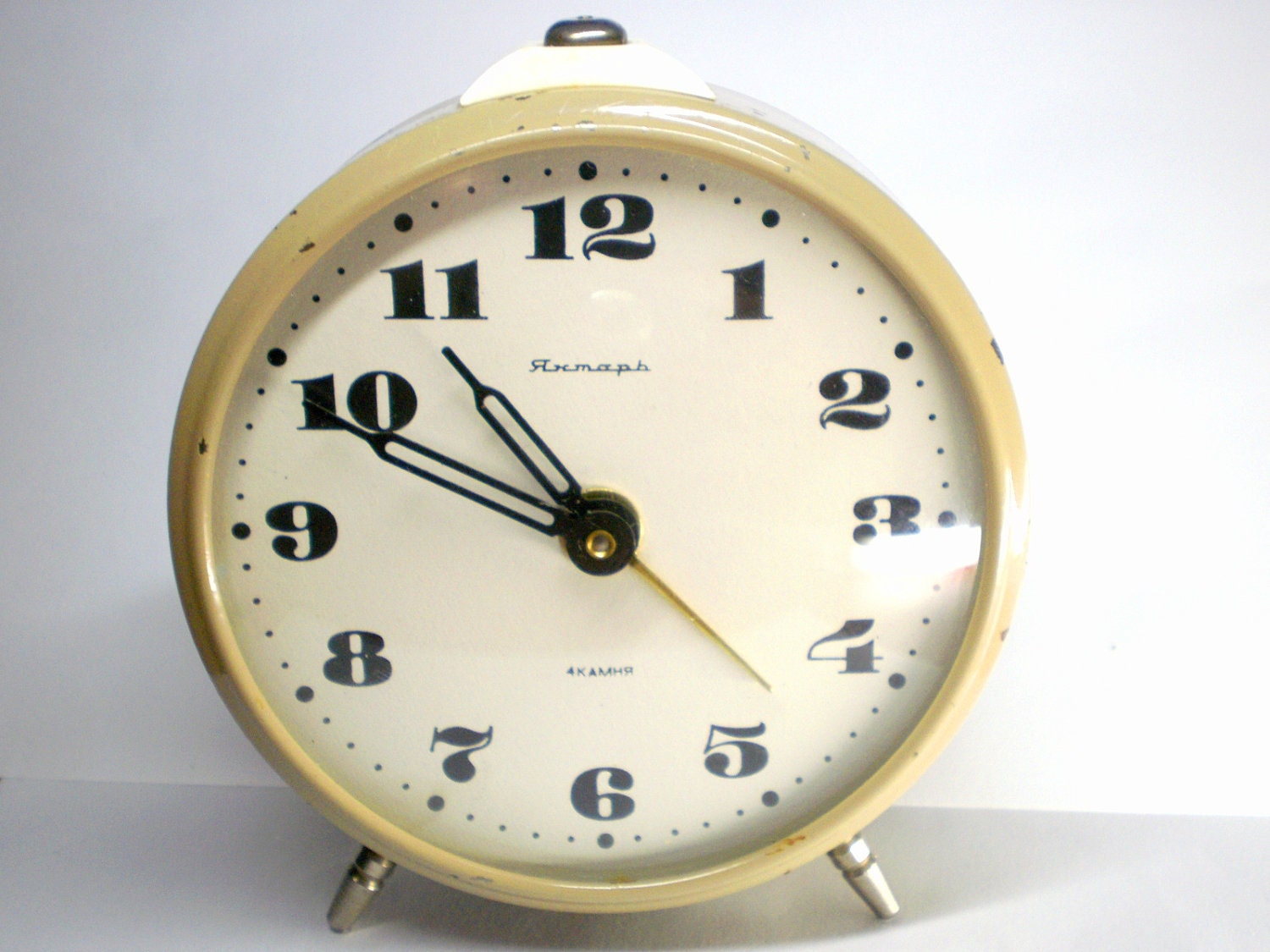 Vintage Jantar mechanical alarm clock from Soviet/Ussr