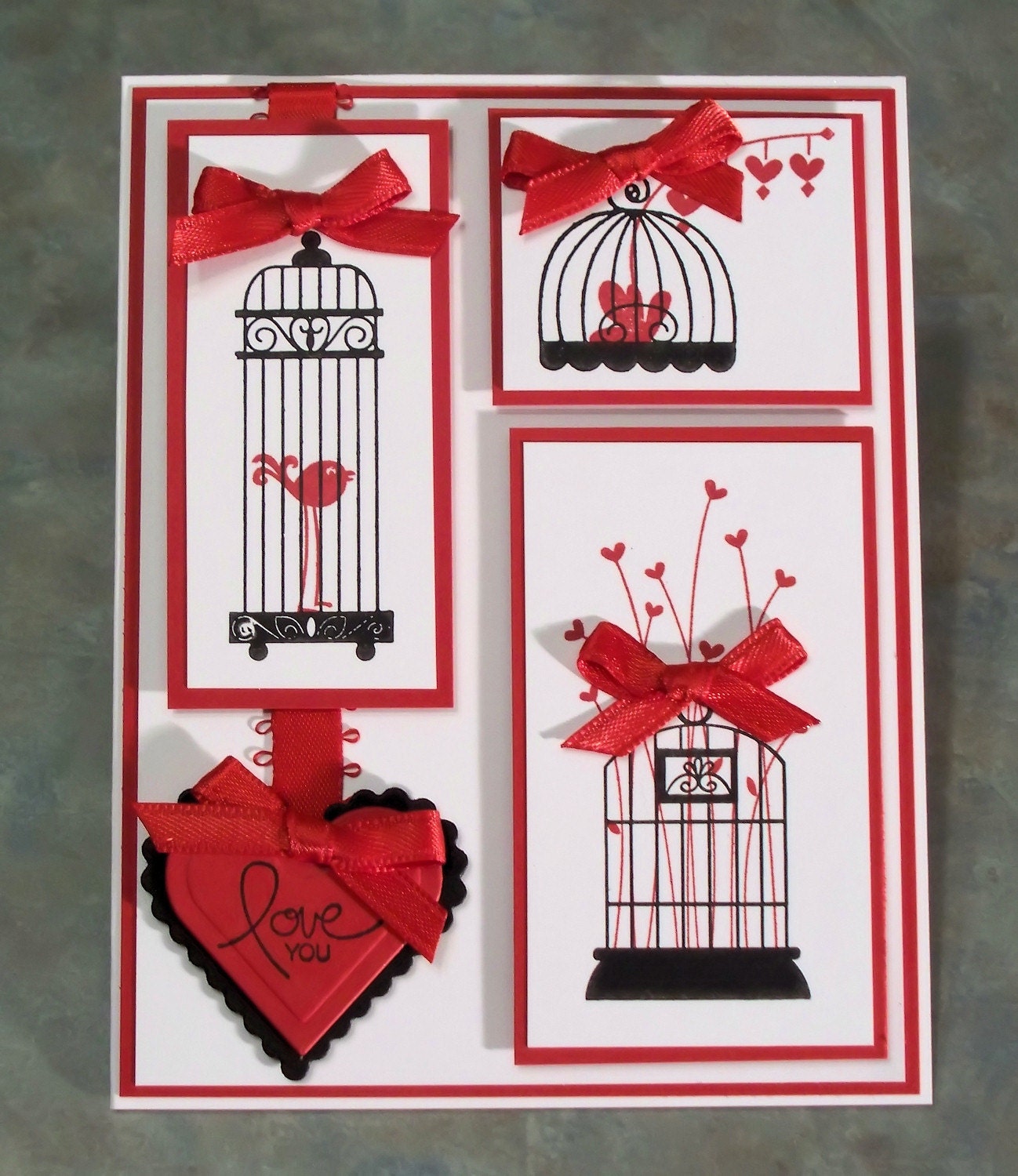 Handmade "Love You" Anniversary or Valentine Card