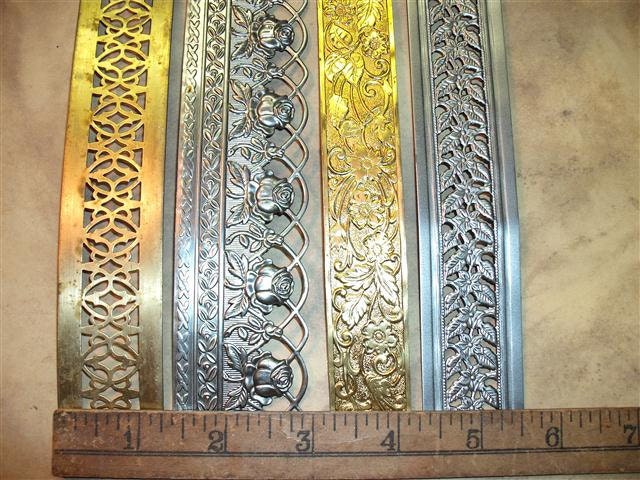 Brass and Steel Filigree Banding Strips Sample Pak - group 4