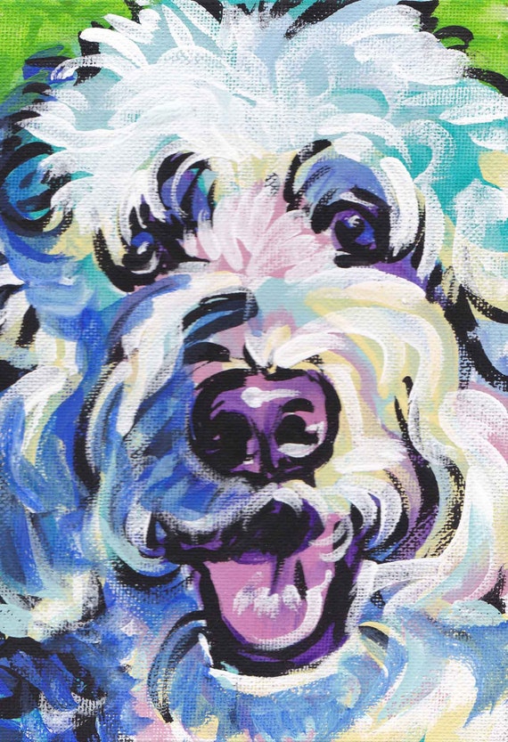 Golden Doodle art print pop dog art bright colors 8.5x11" LEA