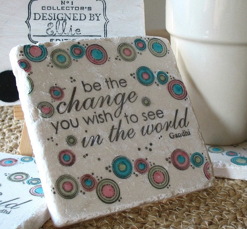 Coasters Be the Change, Set of 4