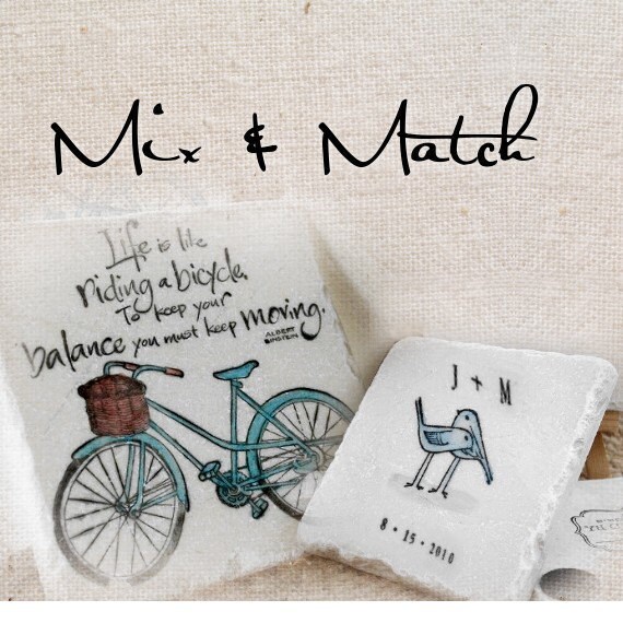 Mix and Match 4 Tile Coasters of Your Choice, Personalization Available