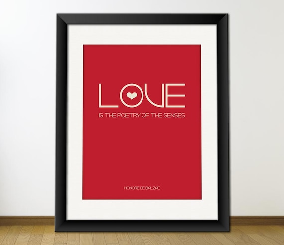 Love Is The Poetry Of The Senses, Digital Printable Typography Art for Posters, Wall Decoration, Download and Print JPEG  Image
