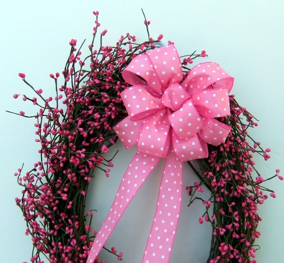 Shabby Chic Pink Berry Wreath